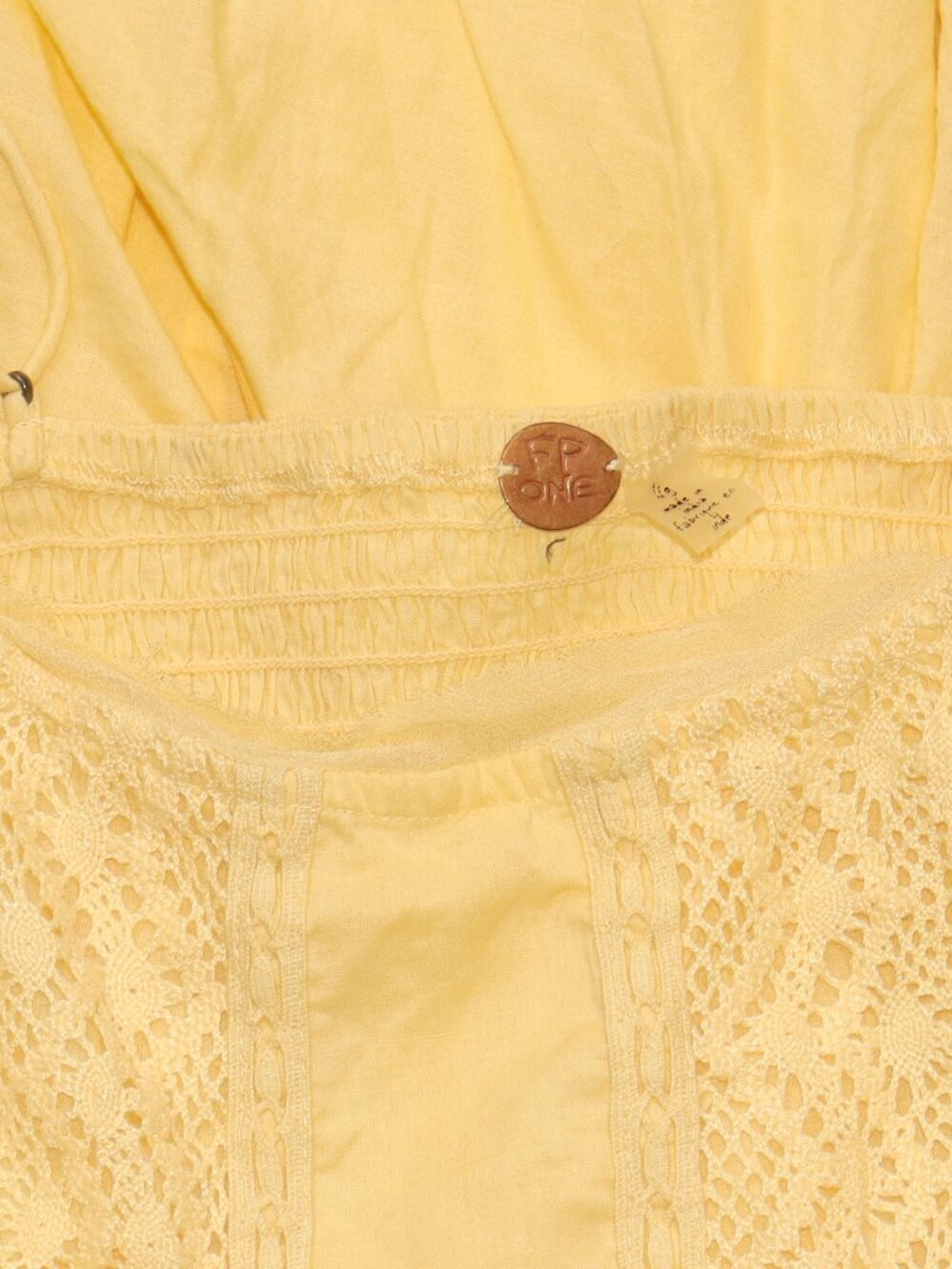 Free People FP One Frida Midi Dress Embroidered Smocked Sleeveless L - Picture 7 of 7